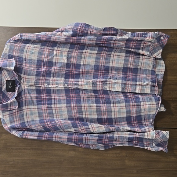 Rails-Wyatt in 'Ocean Tangerine' 100% Cotton Long Sleeve Button Down-Size XL - Picture 4 of 17